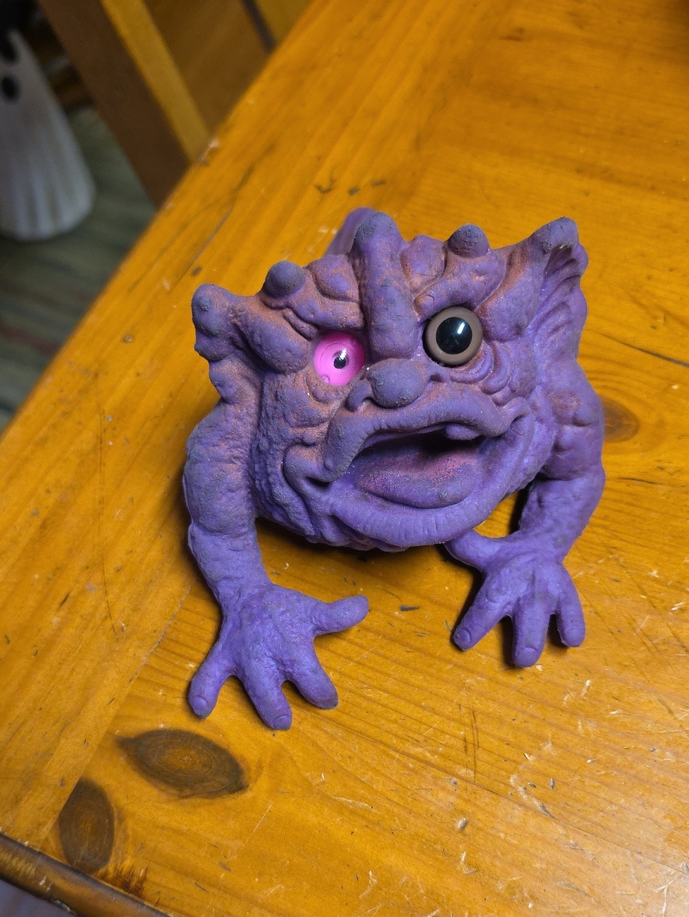 Vintage 1985 Boglin Mattel Purple with Mismatched Pink and Green Eyes